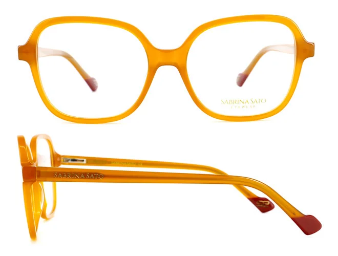 Armação Sabrina Sato SS1101, modelo de grau em acetato, vista frontal e lateral